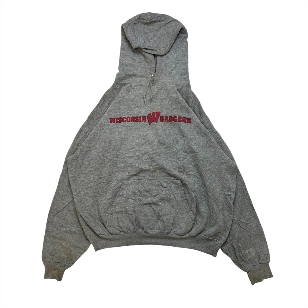 ウィスコンシン大学 パーカー グレー 古着 メンズ FREE カレッジパーカー アメカジ スポーツ拍卖
