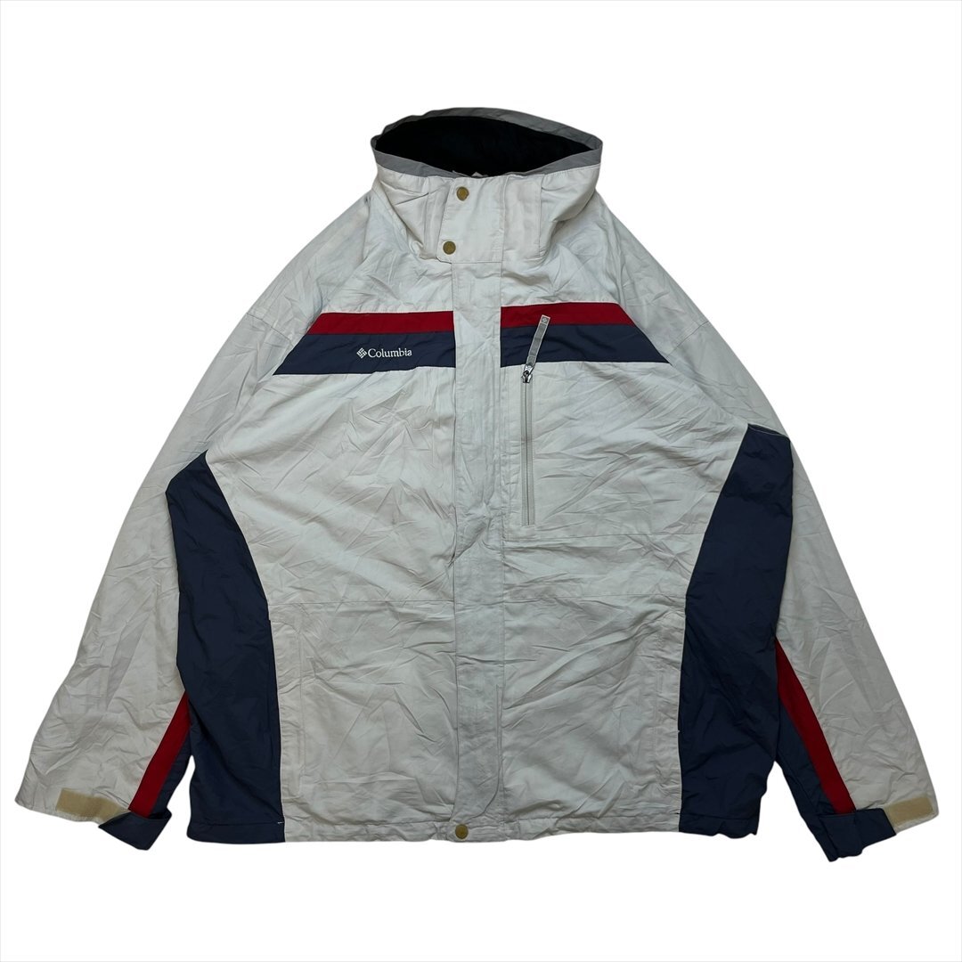 【訳アリ】 コロンビア ジャケット ホワイト Columbia 古着 メンズ XXL アウトドア マウンテンジャケット ストリート オーバーサイズ拍卖