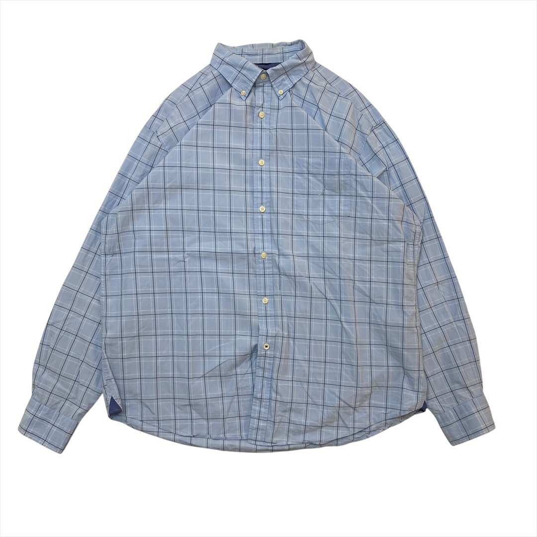 ノーティカ シャツ 長袖 チェック NAUTICA 古着 メンズ XL シティボーイ カジュアル 綺麗めファッション クリーニング済み拍卖