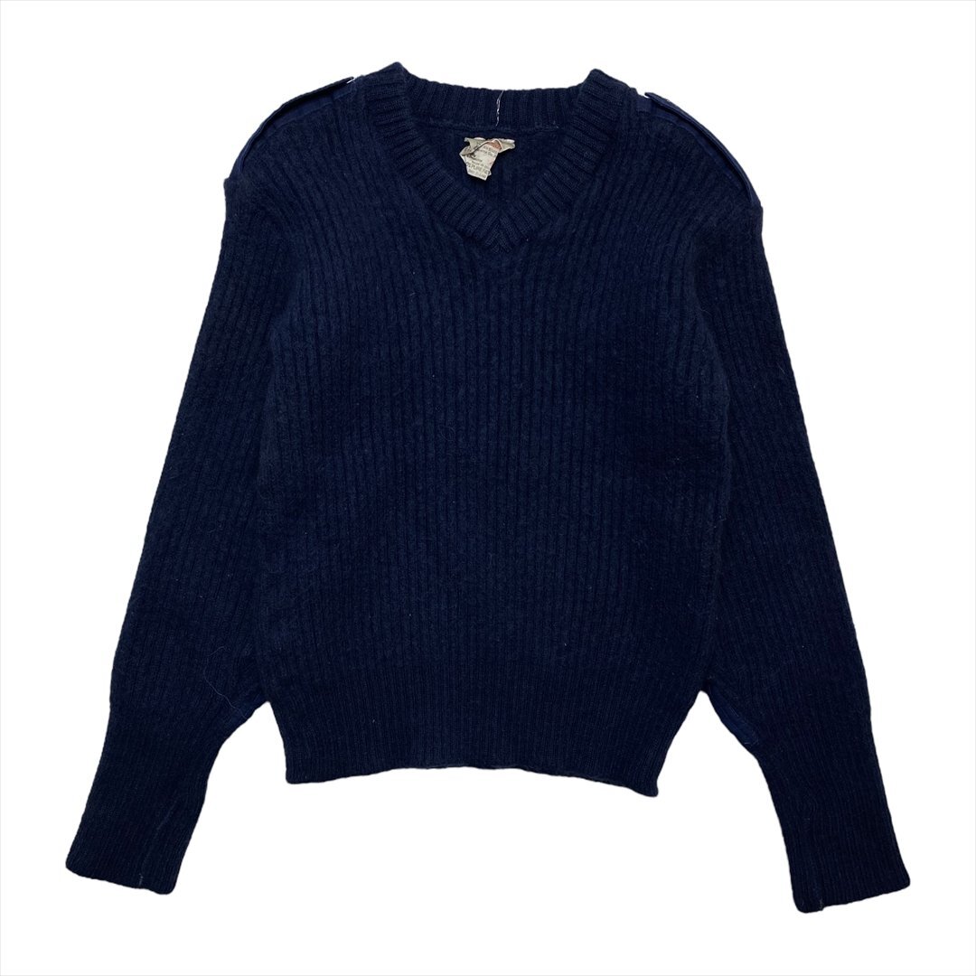 BRIGADE OUARTERMASTERS ニット セーター ネイビー 古着 メンズ FREE イングランド製 クリーニング済み拍卖
