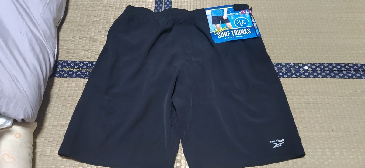 【新品】リーボック インナーメッシュ付き サーフトランクス LL 黒拍卖