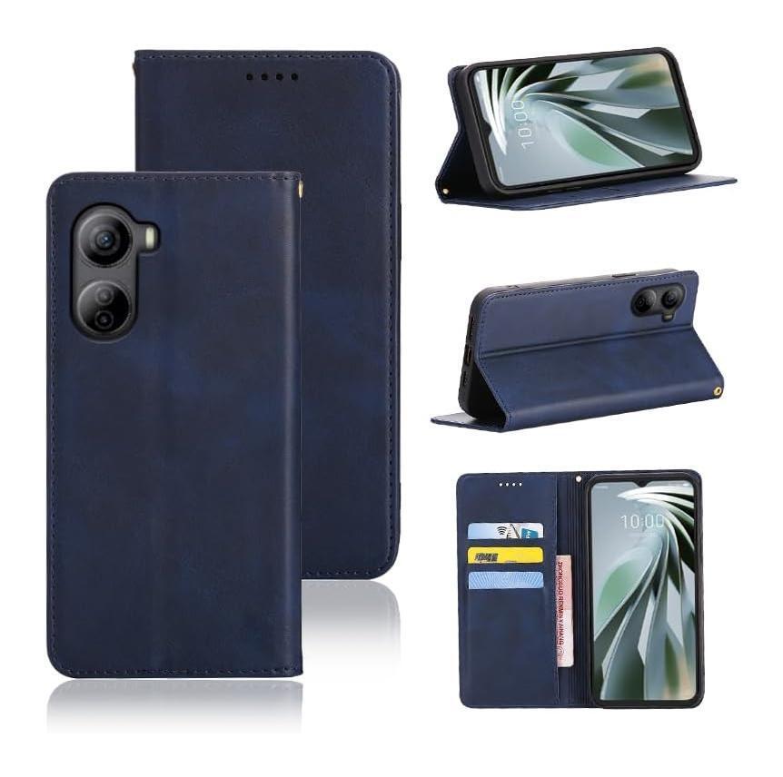 Libero5GIVケース 手帳型 A302ZT PUレザー カード収納 スタンド機能付き 深い青 ay179拍卖