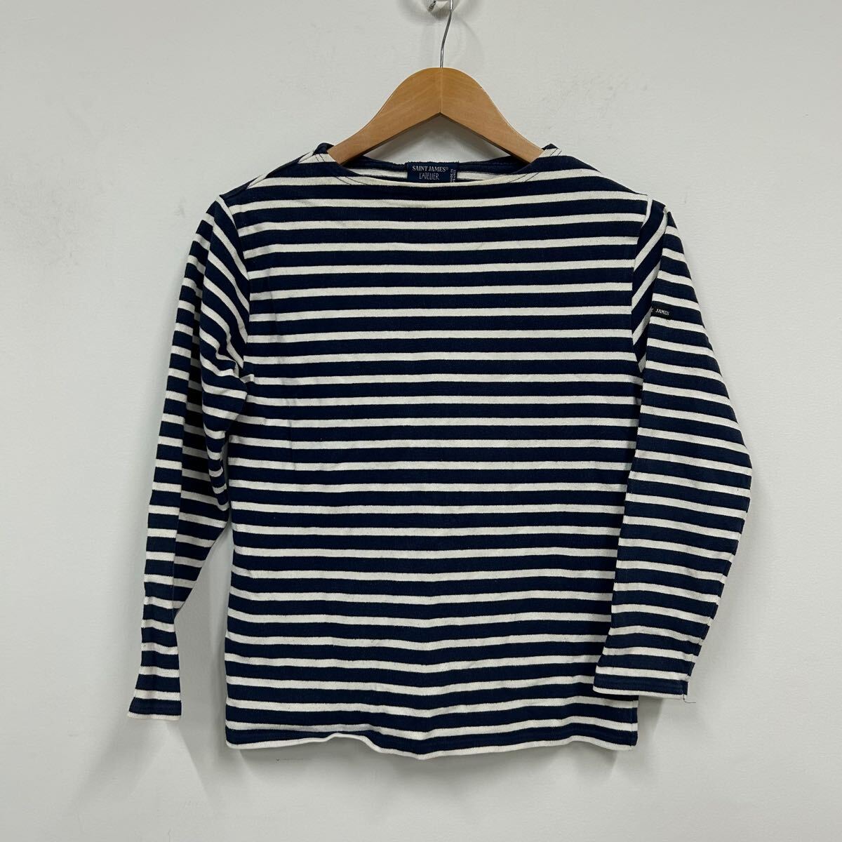 セントジェームス SAINT JAMES L'ATELIER ボーダー 長袖 カットソー トップス レディース サイズXS 白紺 ロンT a391拍卖