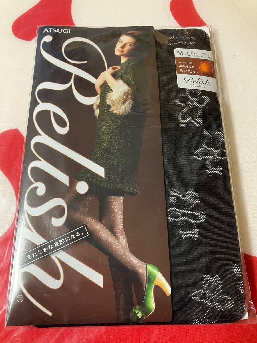 atsugi relish opaque 30デニール タイツ 柄 デザイン ブラック アツギ レリッシュ tights拍卖