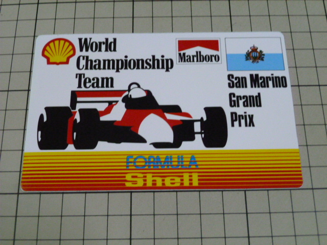 正規品 Marlboro FORMULA Shell ステッカー 当時物 (125×79mm) マールボロ フォーミュラ シェル F1 F-1 San Marino サンマリノ グランプリ拍卖