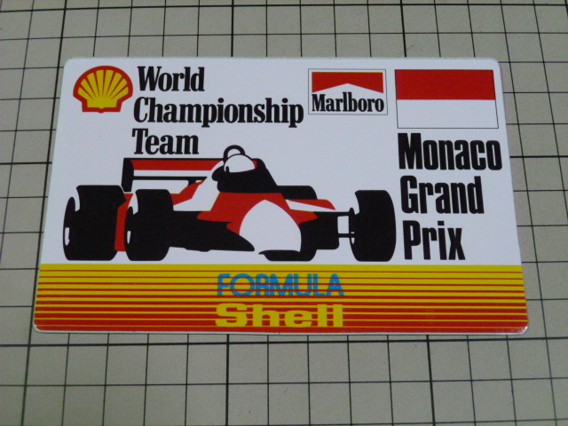 正規品 Marlboro FORMULA Shell ステッカー 当時物 です(125×79mm) マールボロ フォーミュラ シェル F1 F-1 Monaco モナコ グランプリ拍卖