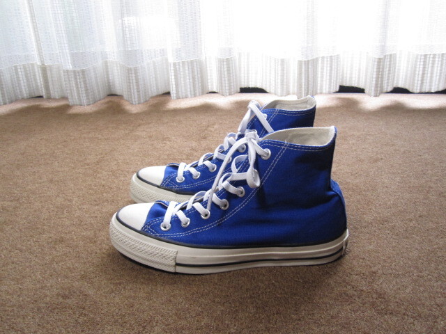 使用2.3回キレイ CONVERSE コンバース ALL STAR オールスターHI REACT スニーカー ブルー US5/24cm拍卖