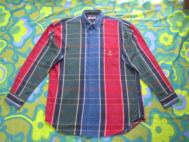 CHAPS RALPH LAUREN チャップス ラルフローレン 長袖チェックシャツ メンズL 綿100 USEDキレイ拍卖