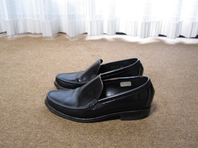 JOHNSTON & MURPHY ジョンストン&マーフィー レザー ローファー 日本製 ブラック サイズ6.5 24.5cm-25cmほど USED 革靴 レザーシューズ拍卖