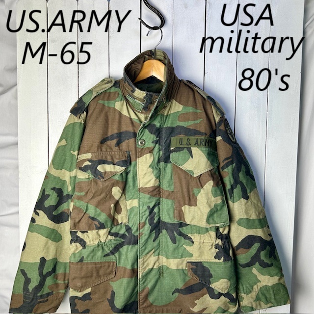 米軍実物 80s M65 ウッドランドカモ フィールドジャケット XS-Xshort ミリタリー オールド ヴィンテージ M-65 迷彩 USA製 小さめ 短丈●32拍卖