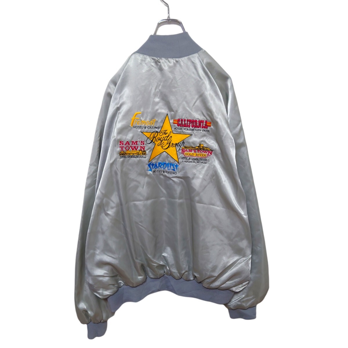 【West Ark】90's USA製 企業ロゴ バッグロゴ刺繍 ナイロンスタジャン ホテル カジノS-826拍卖