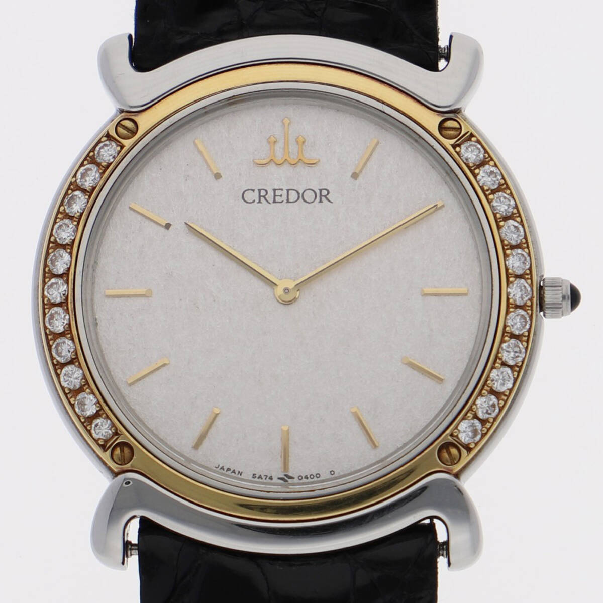 SEIKO セイコー 5A70-0210 クレドール シルバーダイヤル YG/SS/レザー クオーツ レディース【123870】拍卖