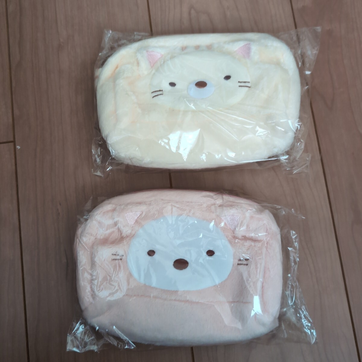 すみっコぐらし★スクエアポーチ ねこ&しろくま セット 10×15×5cm拍卖