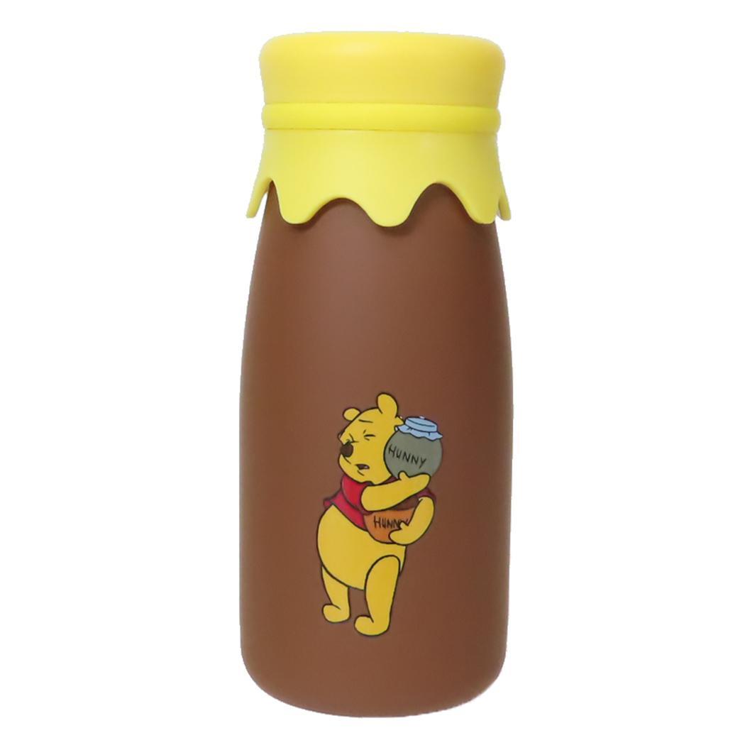 くまのプーさん 保温保冷水筒 牛乳瓶風ステンレスボトル 320ml Funny Faces ブラウン ディズニー ヤクセル ランチ拍卖