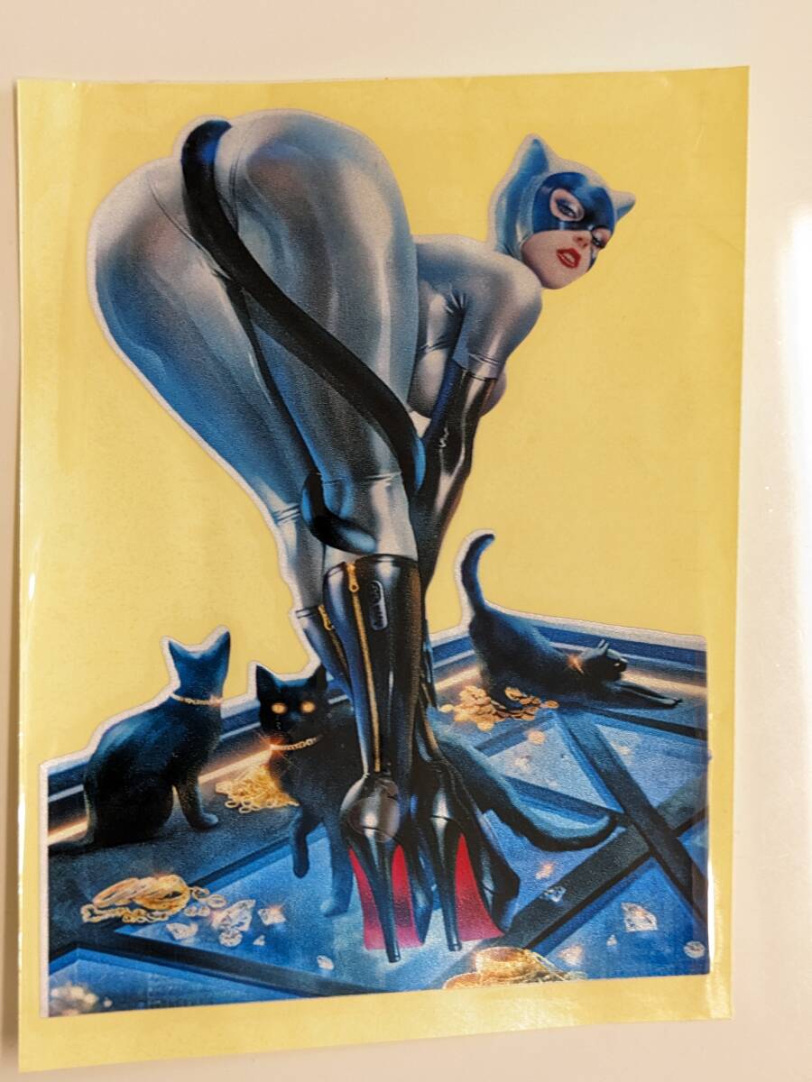 KN06キラキラ150㎜x112㎜キャットウーマン・セクシーキャットステッカー③アート★セクシーガールステッカー★セクシーステッカー★レトロ拍卖
