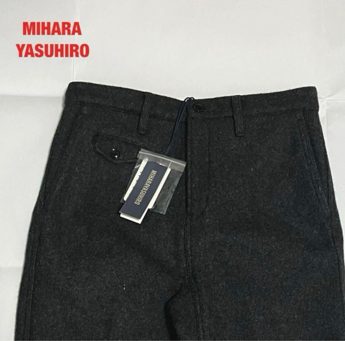 【新品】MIHARA YASUHIRO ミハラヤスヒロ スラックス ウールパンツ タグ付き 付属品付き 美品 定価35,700円 81012105拍卖