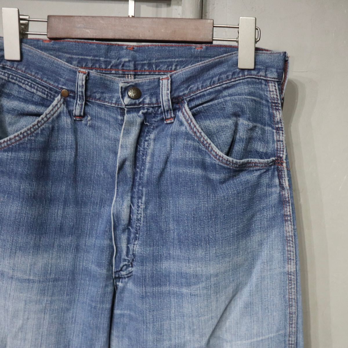 【即決】60-70s ペインターパンツ デニム ジーンズ インディゴ ブルー ワーク ヒゲ USA アメリカ 古着 ヴィンテージ ビンテージ拍卖