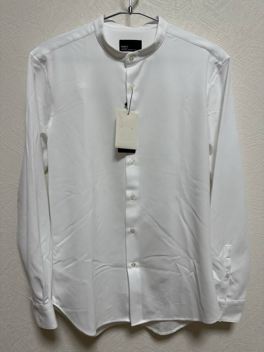 【新品未使用】エディフィス 長袖シャツ カラーレス M ホワイト 20-050-300-2001-3-0拍卖