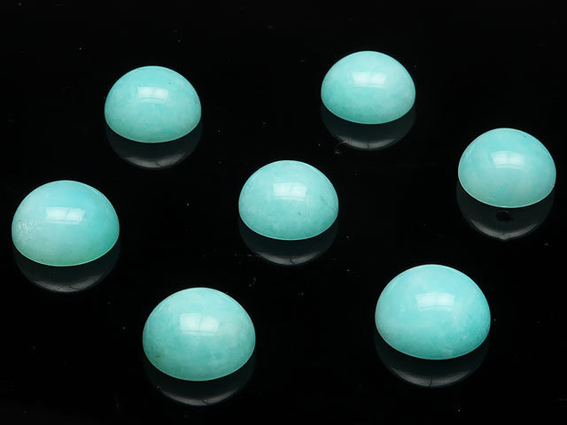ペルー産 アマゾナイト カボション カボション 7~8mm 2コ販売 / 84-8 AN8CO拍卖