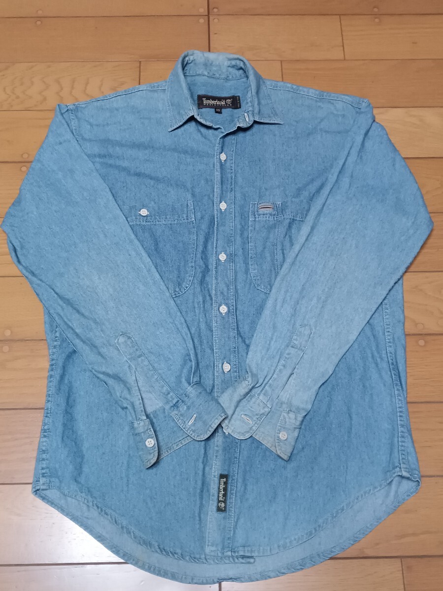 Timberland デニムシャツ DENIM 長袖 ダンガリーシャツ XS拍卖