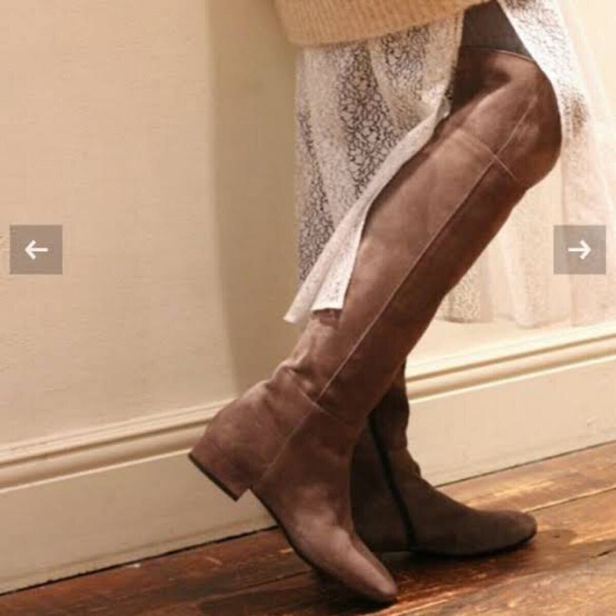 未使用 未着 ERIKA ROCCHI エリカロッチ スエードニーハイブーツ サイズ37 グレー 定価、48.000+税 イタリア製拍卖