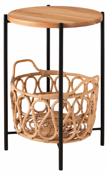 バスケット付きサイドテーブル BWT-822 ナチュラル拍卖