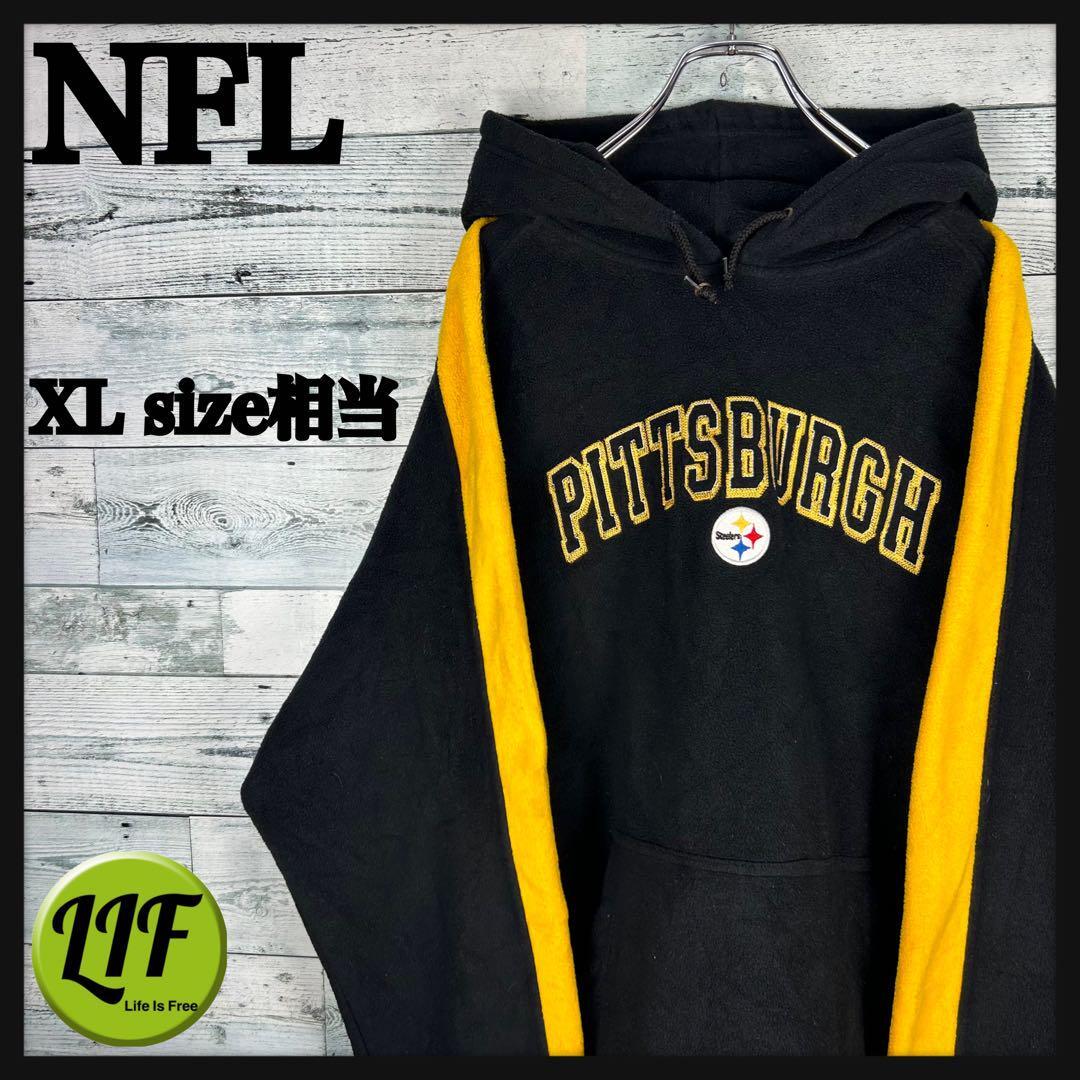 NFL 刺繍チームロゴスティーラーズ フリーススウェットパーカーXL相当4404拍卖