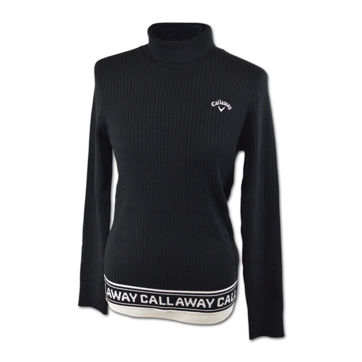 3割引★キャロウェイ★レディース セーター L 11号 黒 C24218202-1010 Callaway ゴルフ おしゃれ タートルネック @拍卖