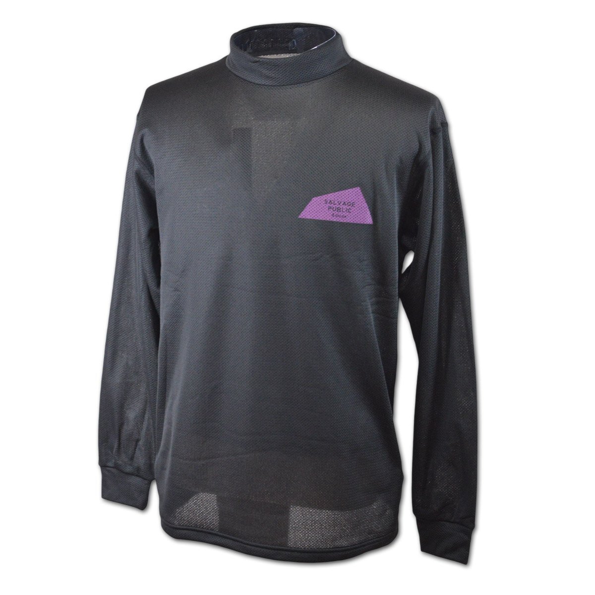 3割引【サルベージパブリックコレパ】メンズ 長袖ハイネックシャツ LL 黒 SVKA4021 BK SALVAGE PUBLIC Kolepa ゴルフ モック @拍卖