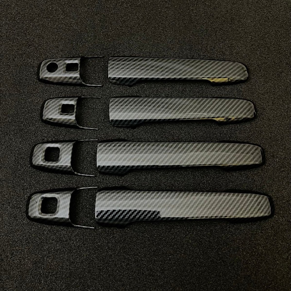 スポーティ全開♪ カーボン ルック ドアハンドル カバー タントファンクロス LA650S LA660S ファンクロスターボ 2穴拍卖