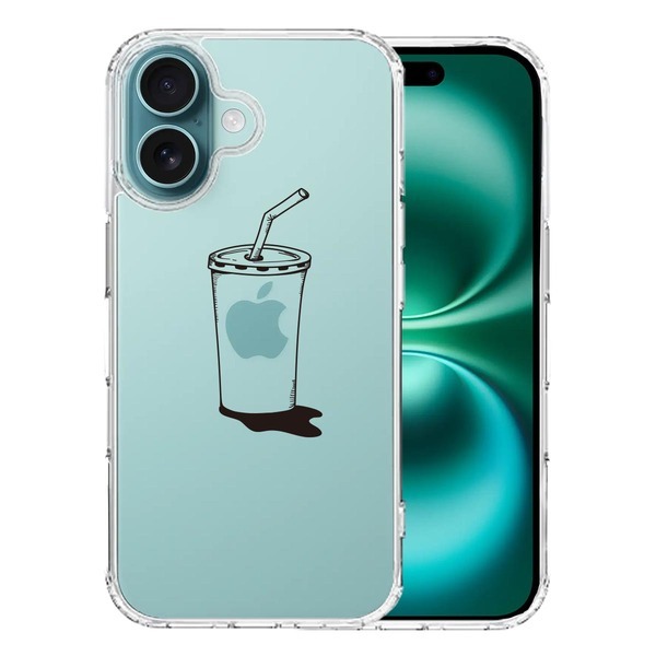 iPhone16 ケース クリア アップルジュース スマホケース 側面ソフト 背面ハード ハイブリッド拍卖
