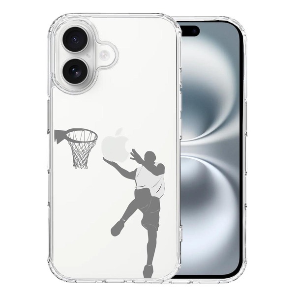 iPhone16 ケース クリア バスケット レイアップシュート スマホケース 側面ソフト 背面ハード ハイブリッド拍卖