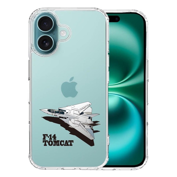 iPhone16 ケース クリア 米軍 F-14 トムキャット スマホケース 側面ソフト 背面ハード ハイブリッド拍卖