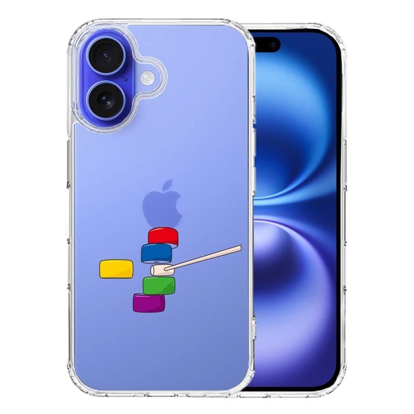 iPhone16 ケース クリア だるま落とし カラー スマホケース 側面ソフト 背面ハード ハイブリッド拍卖