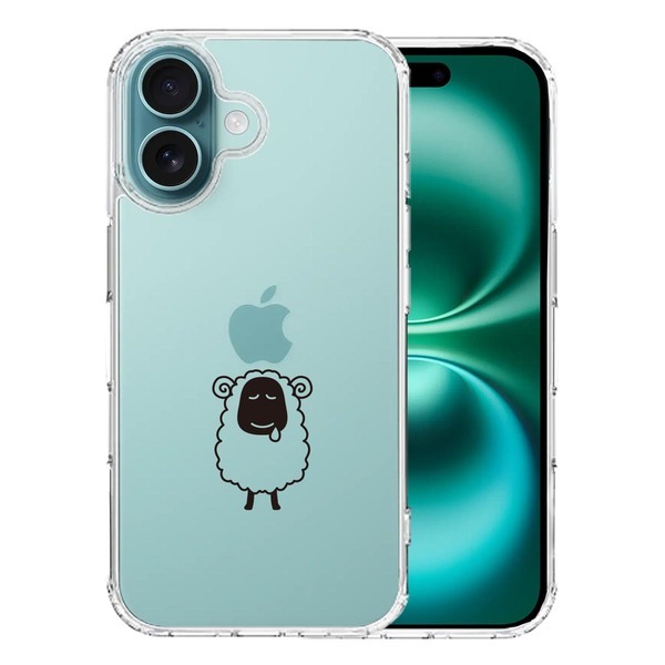 iPhone16 ケース クリア ひつじ 羊 スマホケース 側面ソフト 背面ハード ハイブリッド拍卖