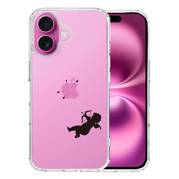 iPhone16 ケース クリア キューピット スマホケース 側面ソフト 背面ハード ハイブリッド拍卖