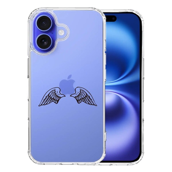 iPhone16 ケース クリア エンジェル 翼 ウィング スマホケース 側面ソフト 背面ハード ハイブリッド拍卖