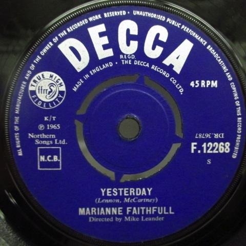 MARIANNE FAITHFULL()-Yesterday / Oh Look Around You拍卖