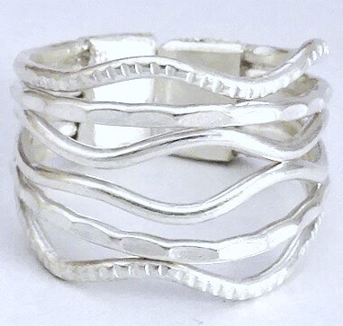 ◆カレンシルバー リング 高純度 ◆カレン族・karen silver 指輪◆約16号◆WAVE 波【24tr16b】拍卖