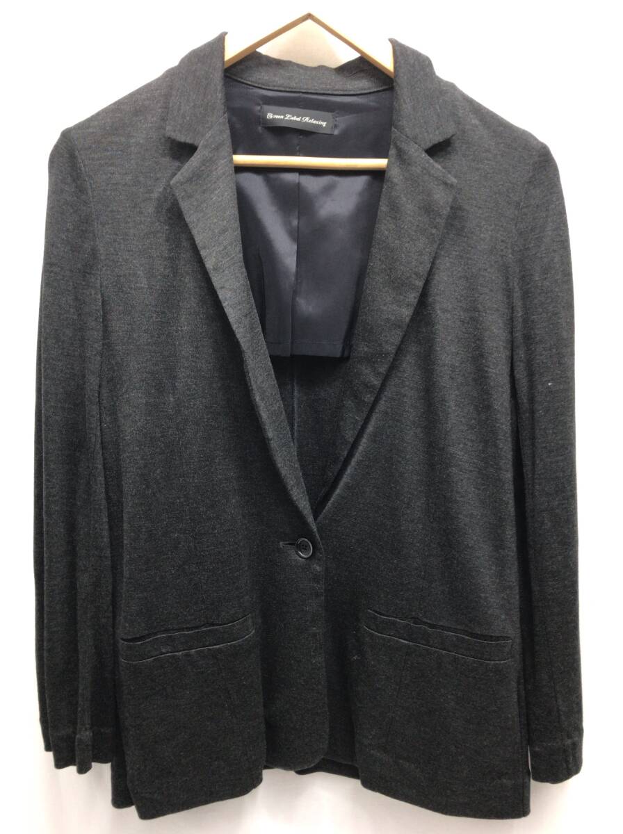 green label relaxing グリーンレーベルリラクシング ノーラペル ジャケット ダークグレー サイズ38 メンズ 24103002拍卖
