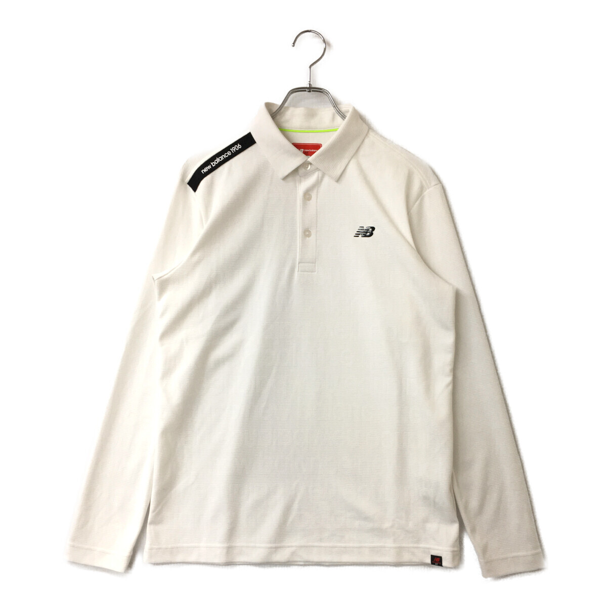 coco 中古【値下げ】 ニューバランスゴルフ New Balance golf メンズ 長袖ポロシャツ 5(L) 白 ボーダーレターパックプラス発送可 88554拍卖