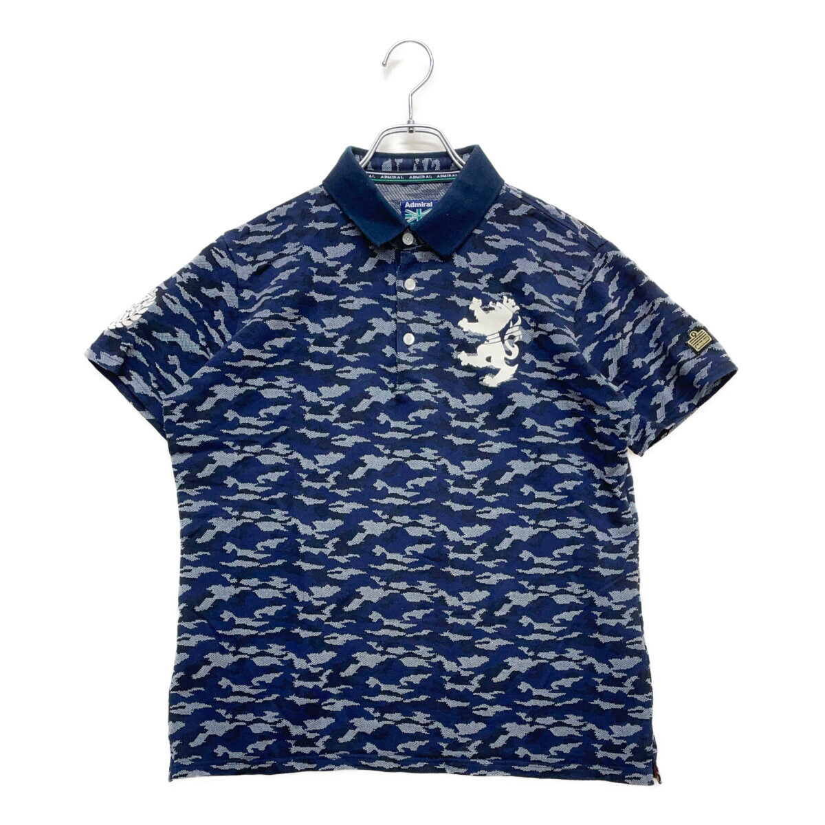 coco 中古【値下げ】 アドミラルゴルフ Admiral Golf 半袖ポロシャツ LL 紺 ネイビー カモフラ メンズ レターパックプラス発送可 97149拍卖