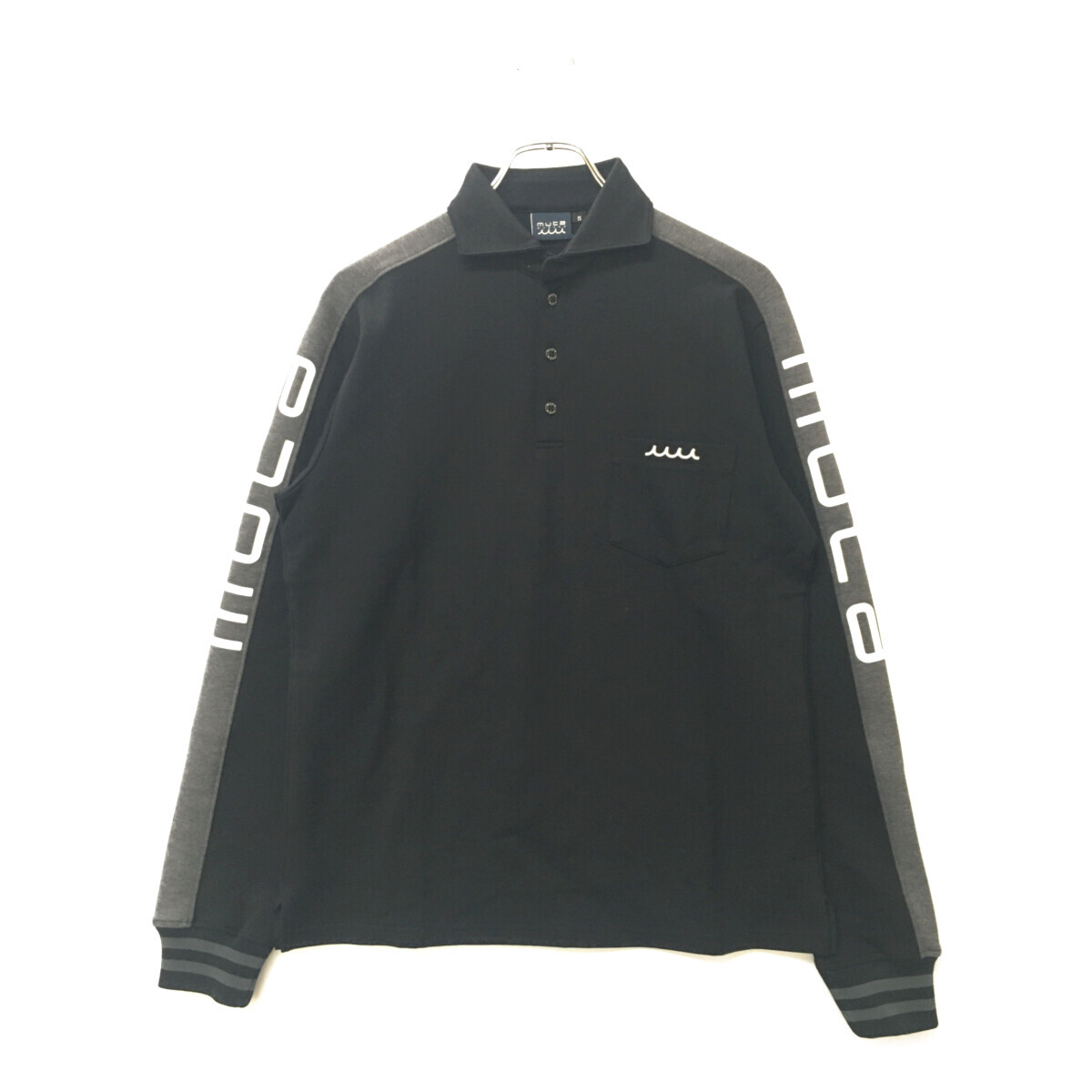 coco 未使用品【SALE】ムータマリン muta MARINE メンズ 長袖ポロシャツ 5(M) 黒 ブラック レターパックプラス発送可 86969拍卖