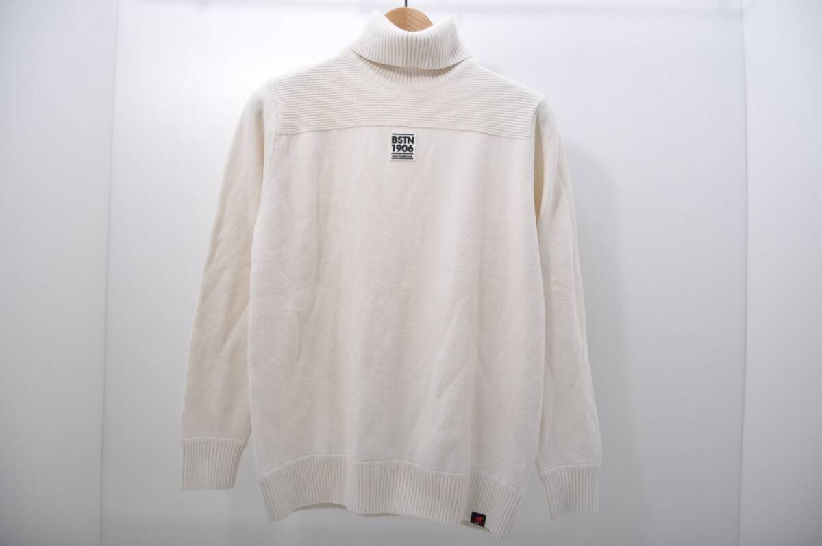 coco 中古【値下げ】 ニューバランスゴルフ メンズ セーター 6(LL) 白 長袖タートルネック ニット レターパックプラス発送可 83077拍卖
