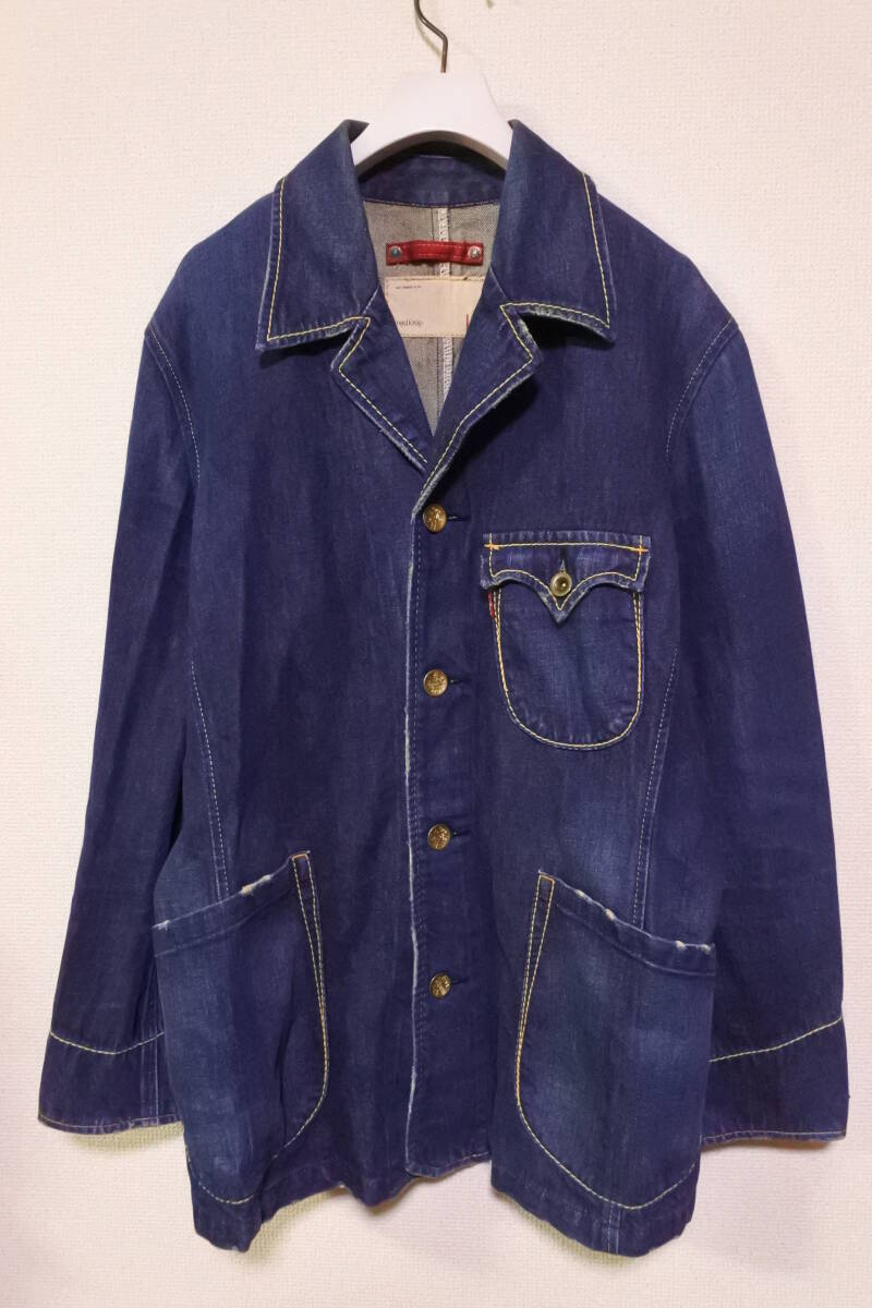 00's Levi's red loop Denim Jacket size M リーバイス レッドループ サックコート 濃紺拍卖