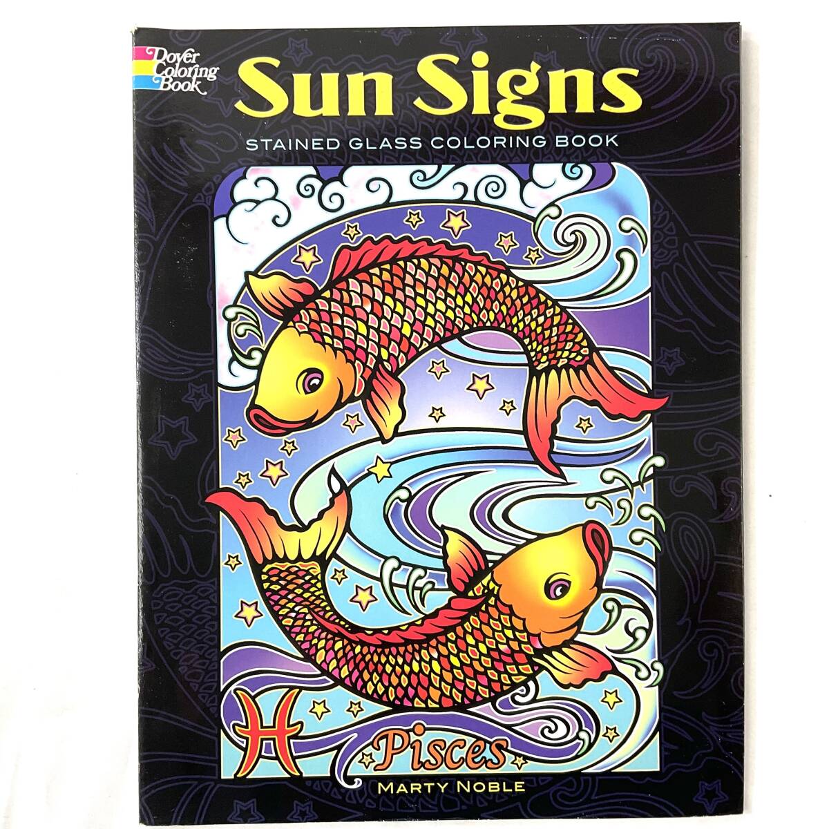 ★手芸本■ステンドグラス デザイン■Sun Signs STAINED GLASS Coloring Book カラーリングブック 未使用品 絶版■ARTBOOK_OUTLET■C2-264拍卖