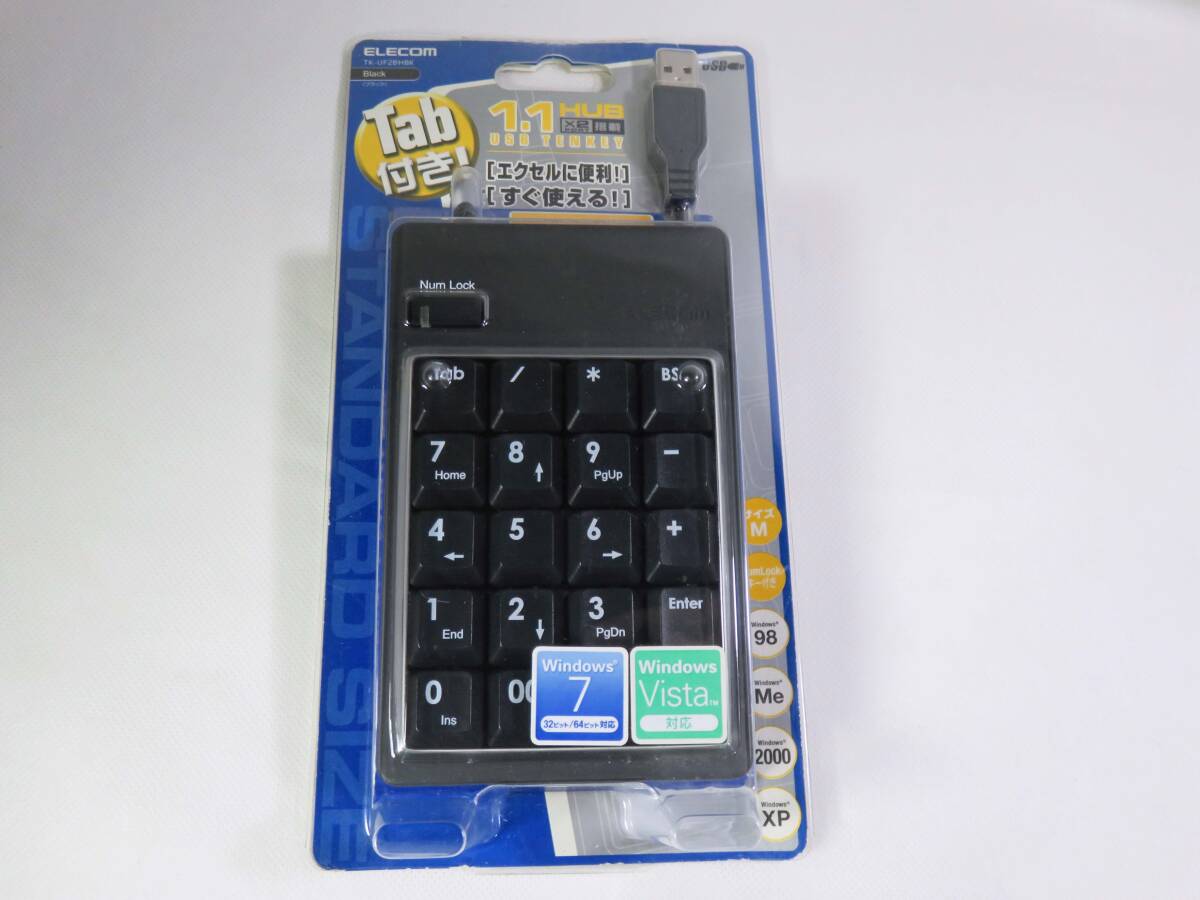 ELECOM 2ポートUSB1.1HUB付USBテンキーパッド TK-UF2BHBK拍卖