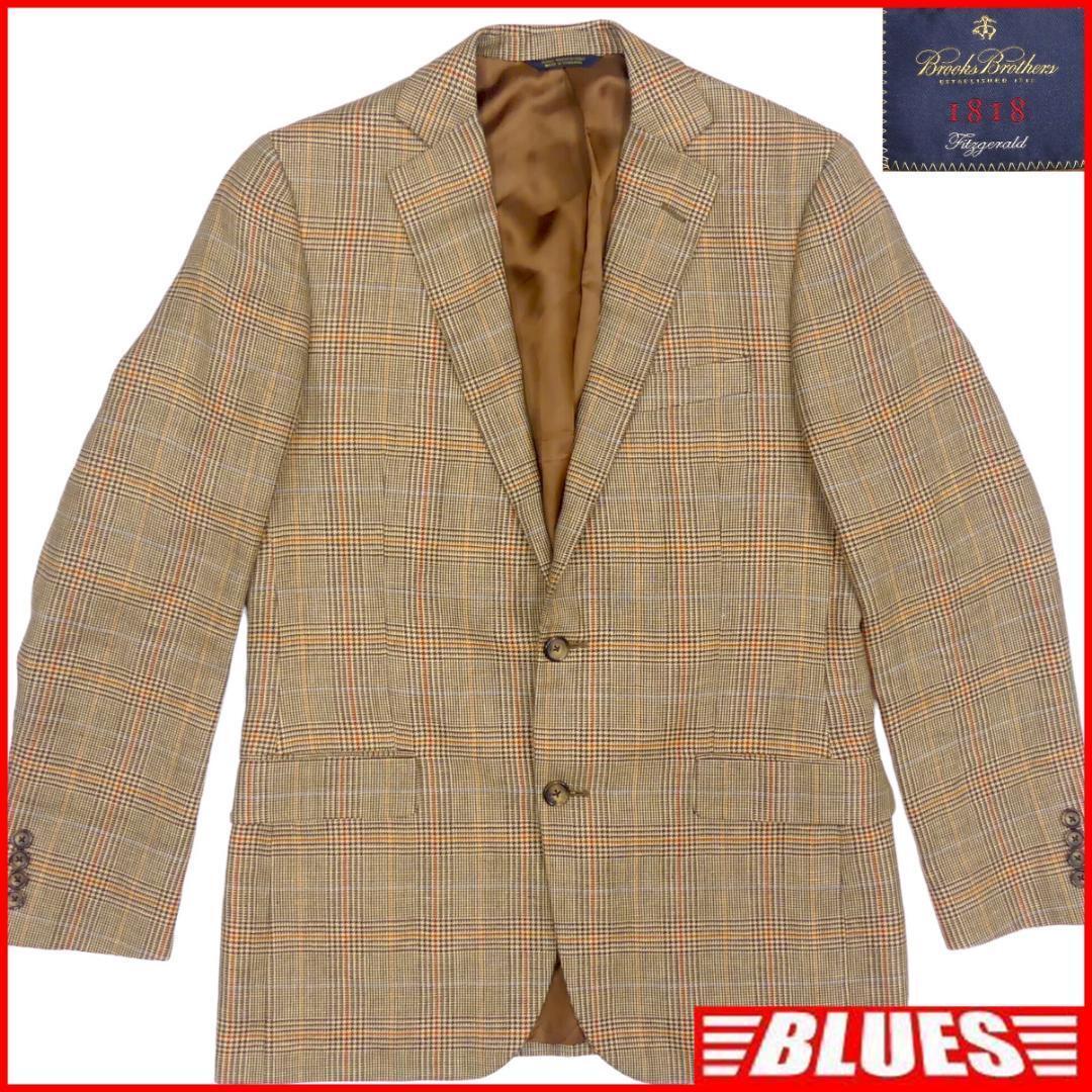 即決★イタリア製 BROOKS BROTHERS★メンズM テーラードジャケット ブルックスブラザーズ 茶 チェック ブレザー スーツ 上着 アウター拍卖