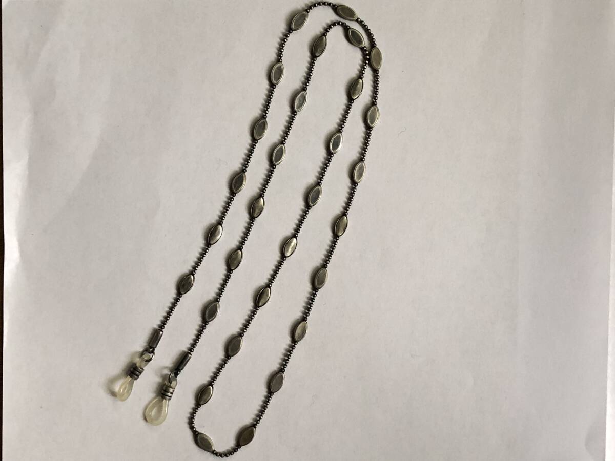 バンドメイド品 メガネチェーン メガネストラップ 燻銀 61センチ拍卖