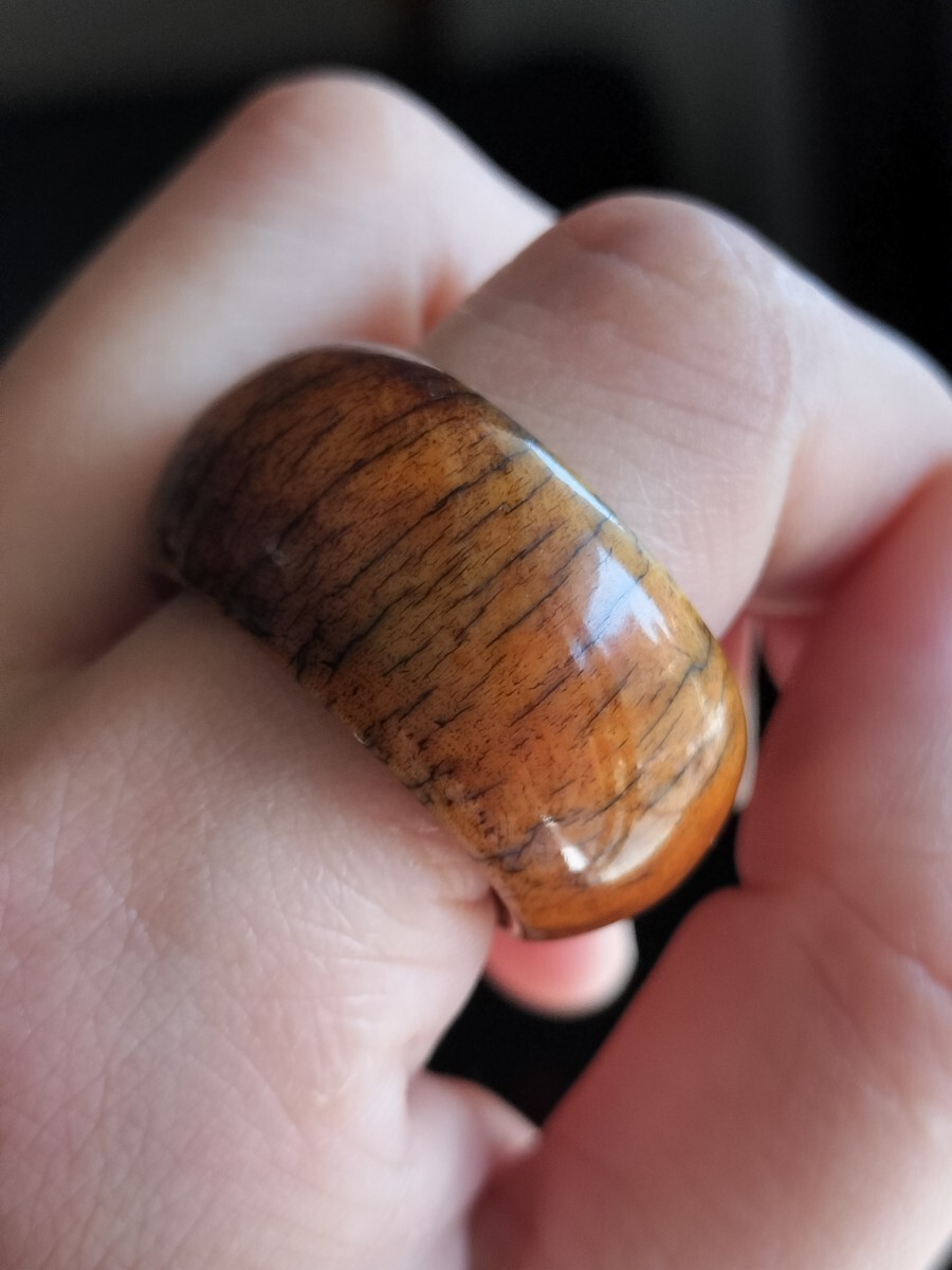 鹿の角 天然素材 リング 指輪 サムリング 内径19mm拍卖